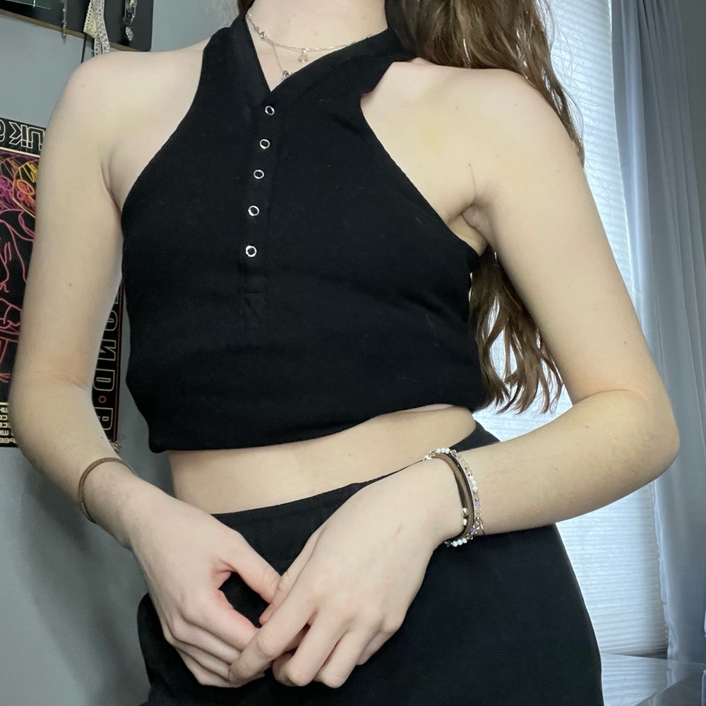 GUESS halter black tank top
